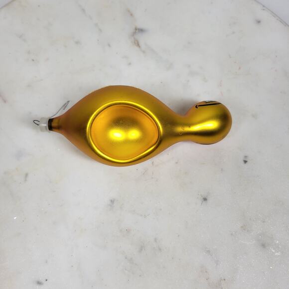 VTG De Carlini Turtle Reflector Ornament Orange Handpainted Glittered Indent - Picture 8 of 16